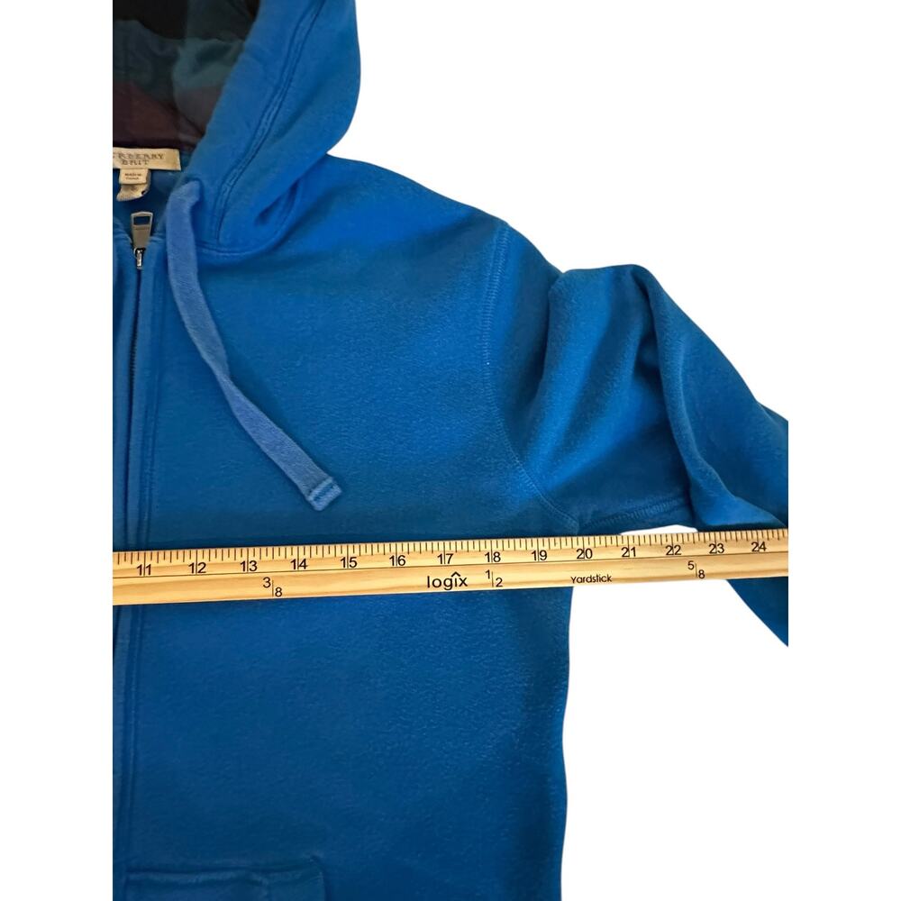 Burberry Brit Blue Zip Hoodie SP Quiet Luxury Designer Athleisure Check Lined - Picture 8 of 11